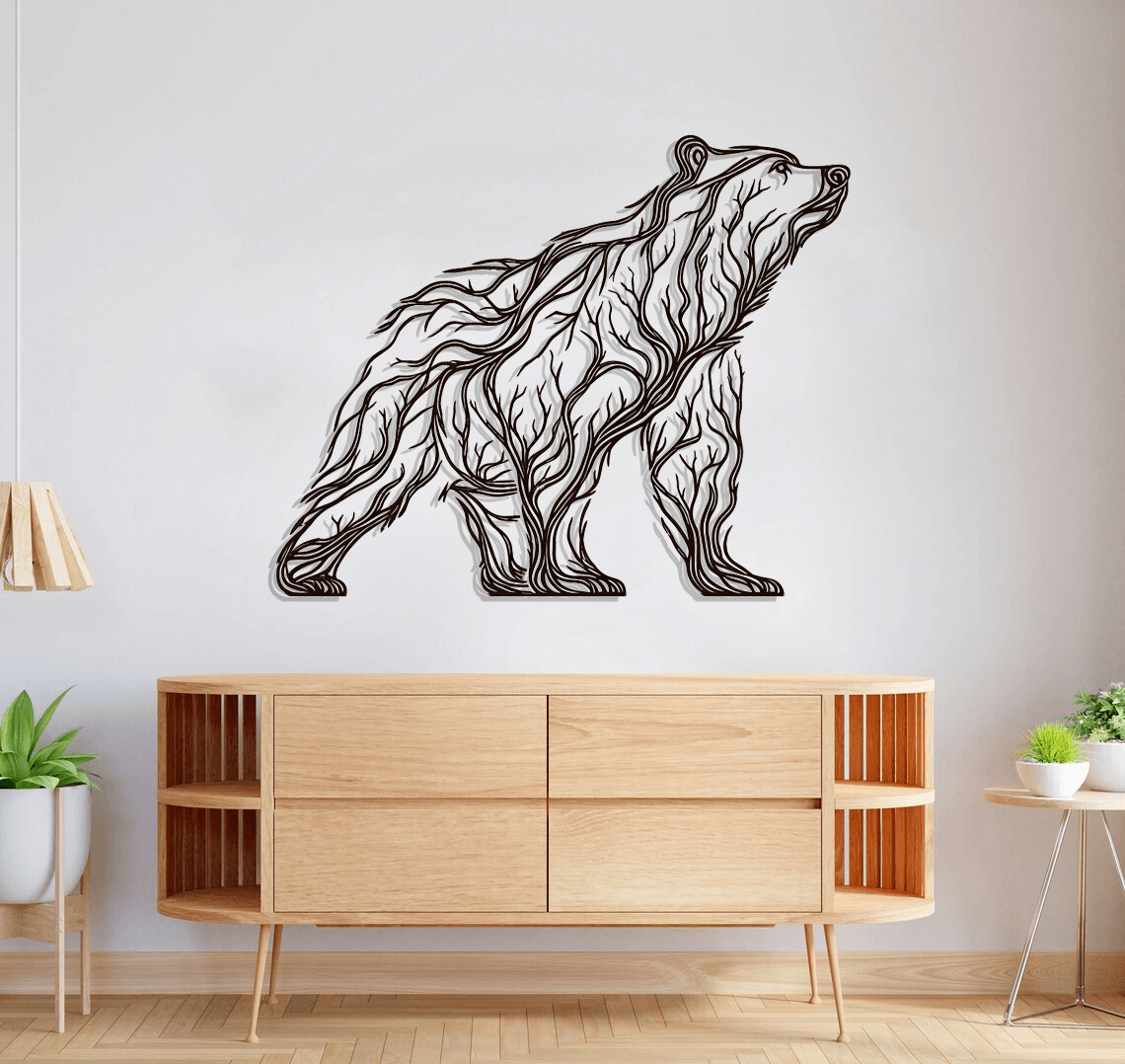 Bear Silhouette Metal Wall Art