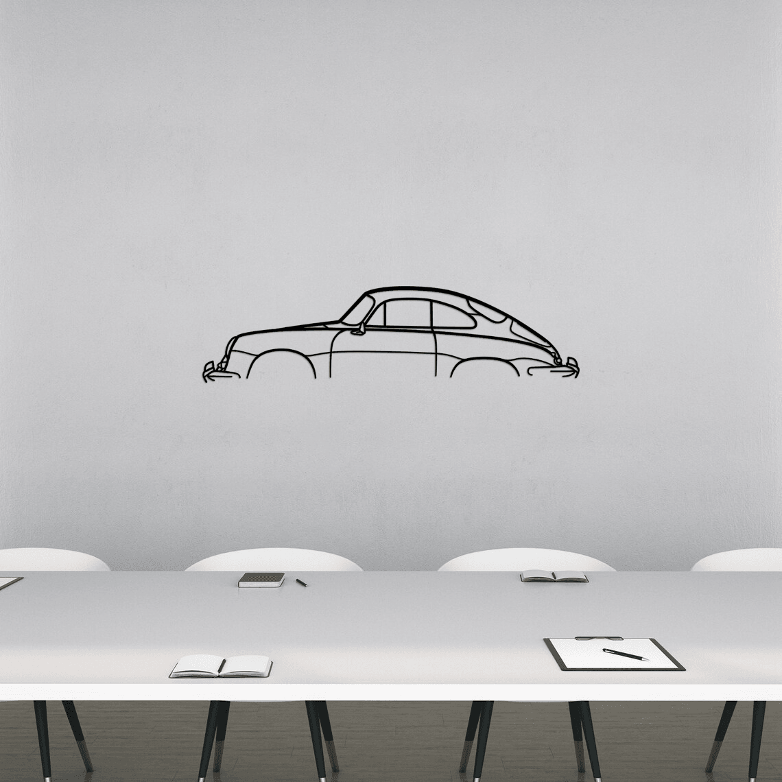 356 Coupe 1964 Classic Silhouette Metal Wall Art