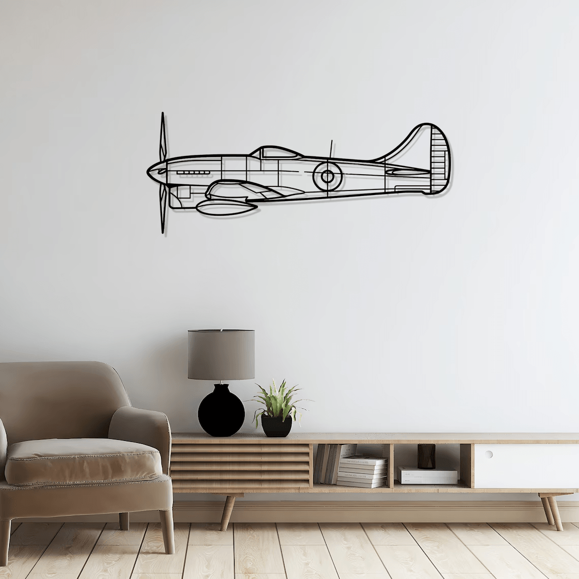 Tempest Mk V Silhouette Metal Wall Art