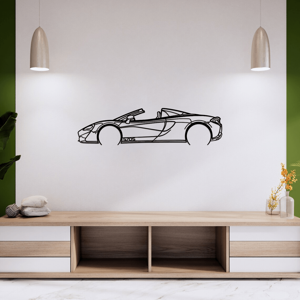 570S Convertible Detailed Silhouette Metal Wall Art