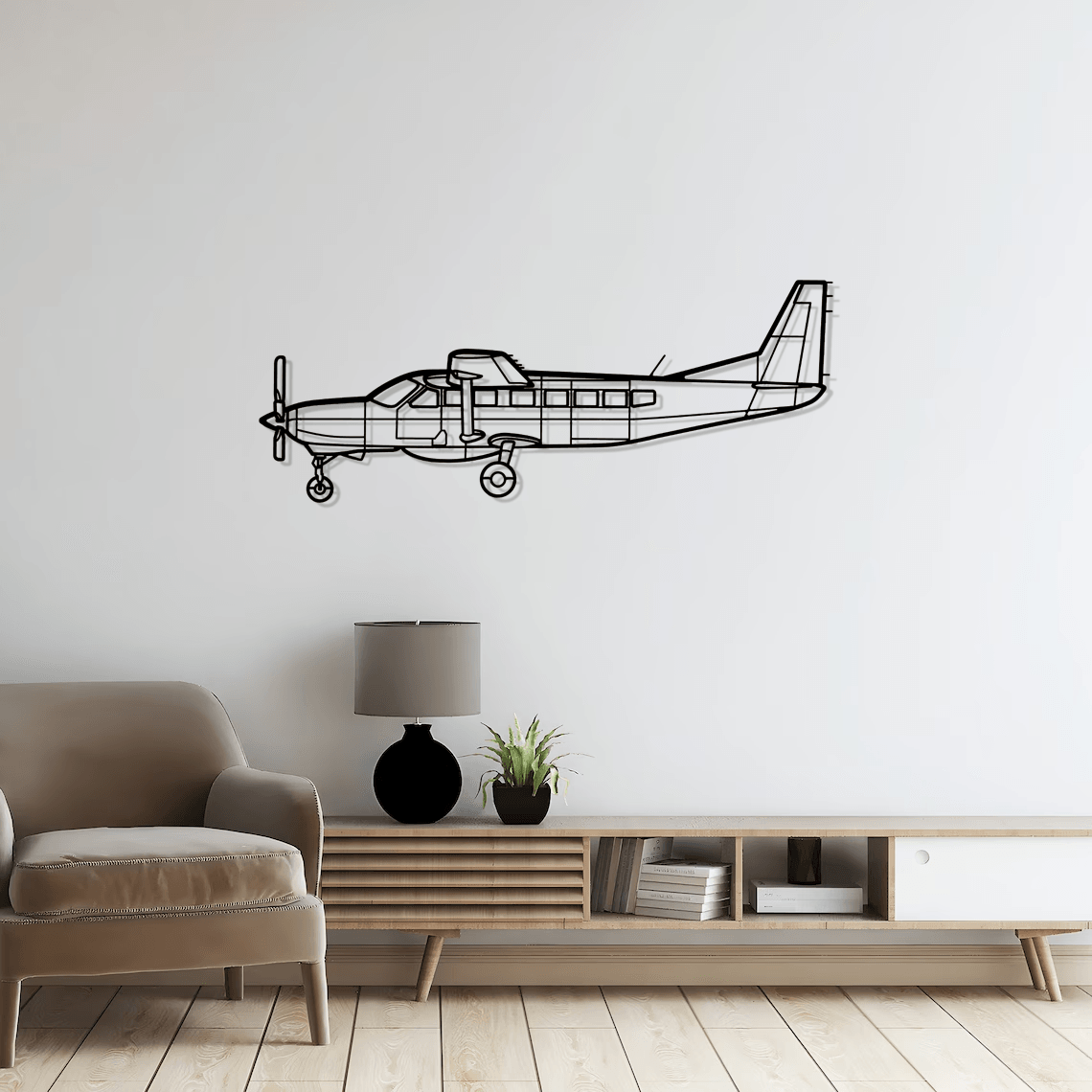 208B Grand Caravan EX Silhouette Metal Wall Art