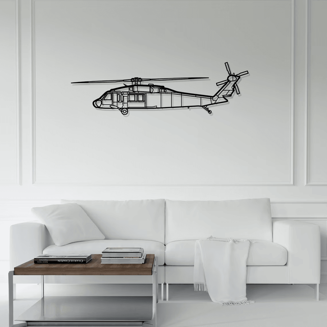 UH-60L Black Hawk Silhouette Metal Wall Art