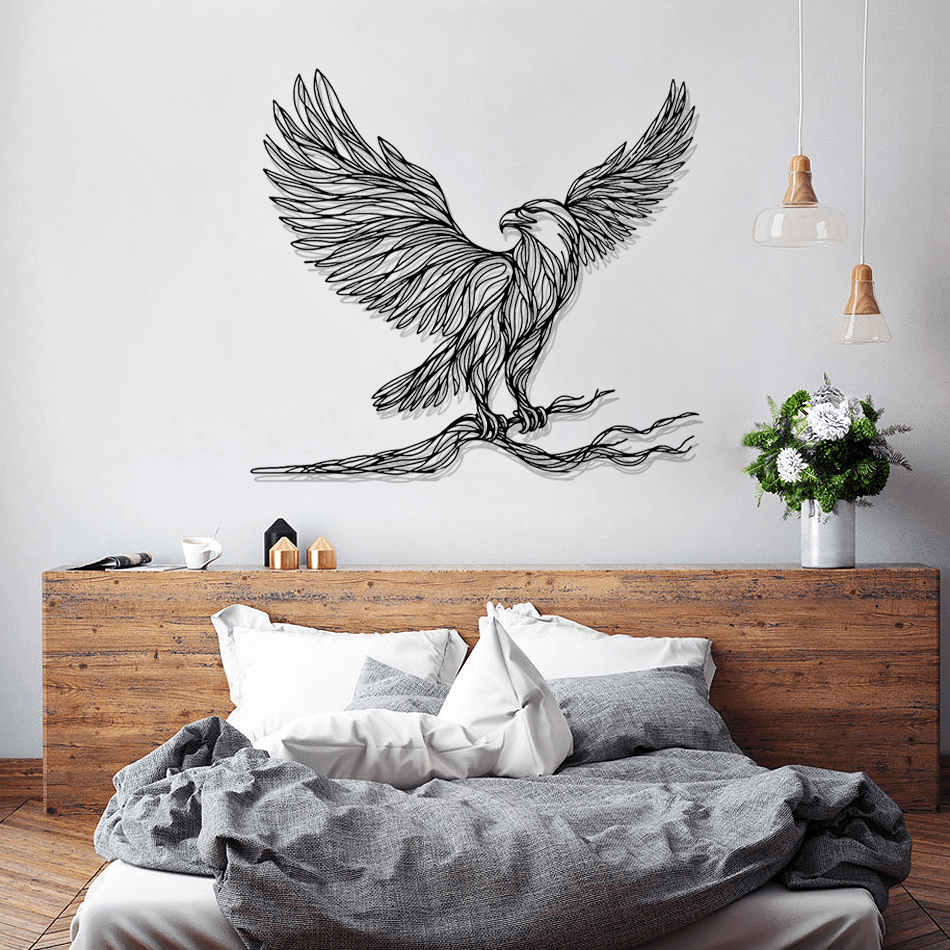 Eagle-Tree Silhouette Metal Wall Art