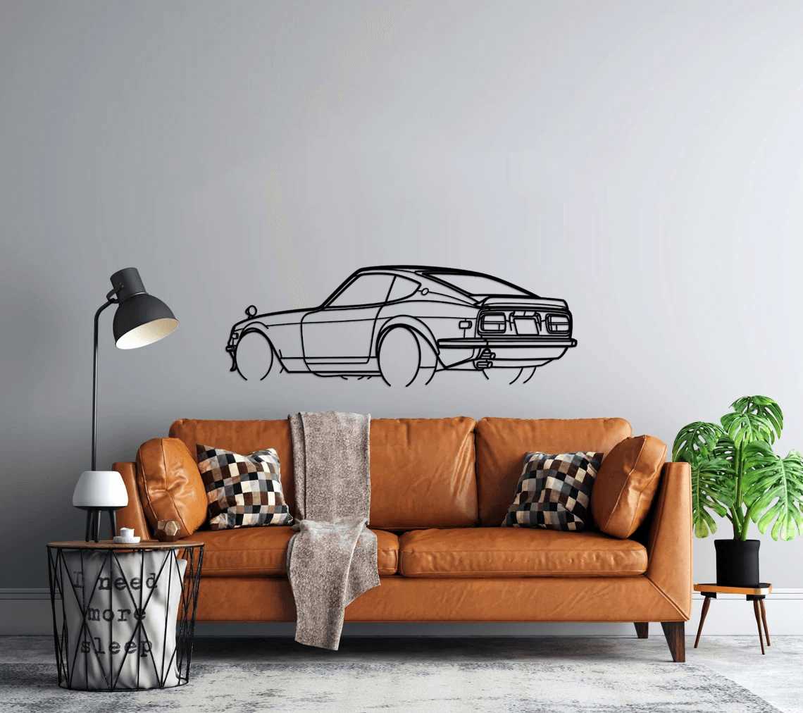 240Z 1972 Angle Silhouette Metal Wall Art