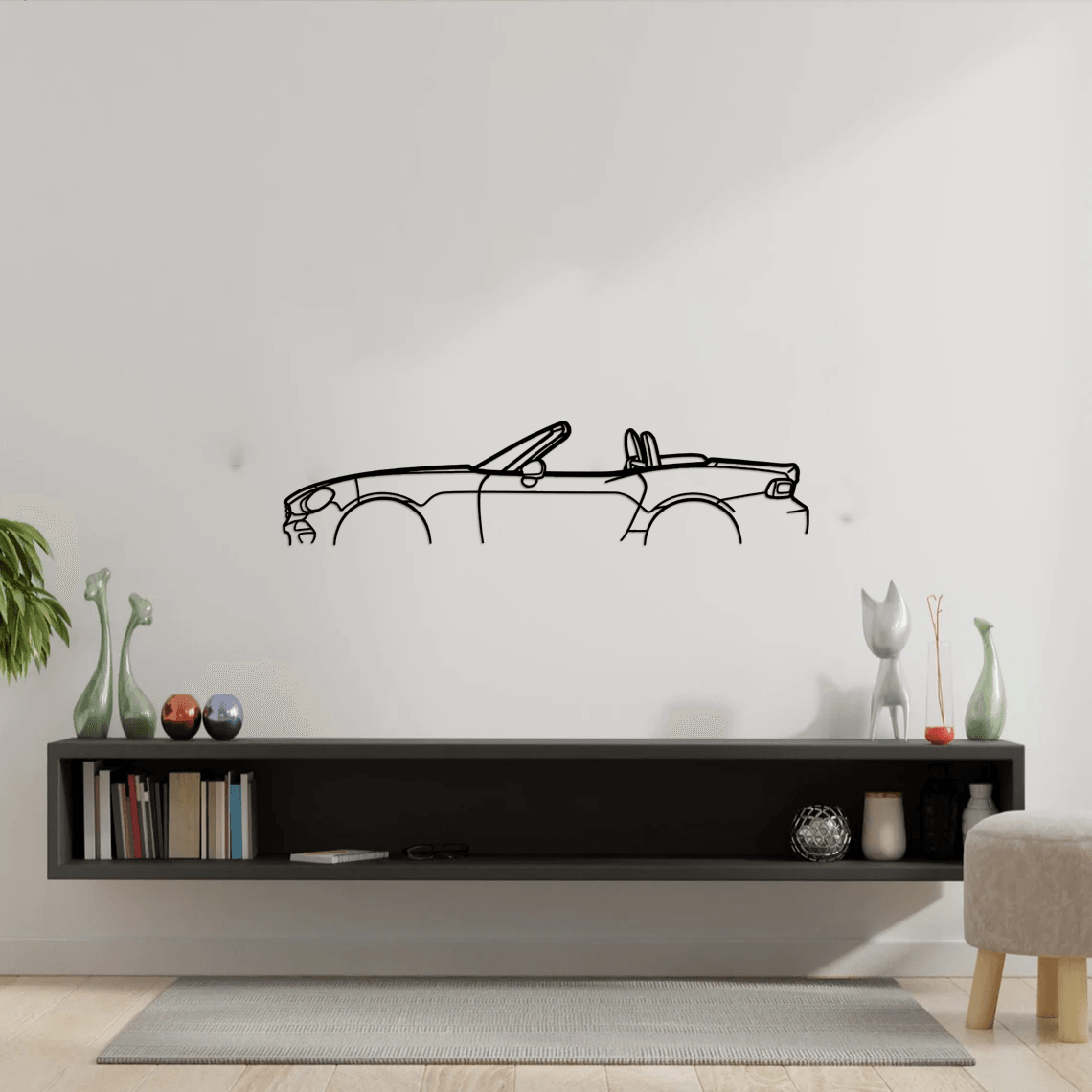 124 Spider 2019 Classic Silhouette Metal Wall Art