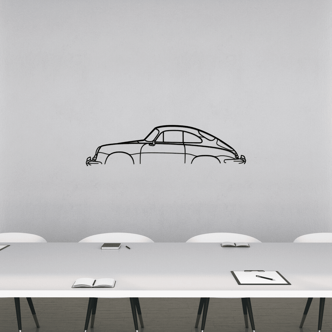 356C Coupe Classic Silhouette Metal Wall Art