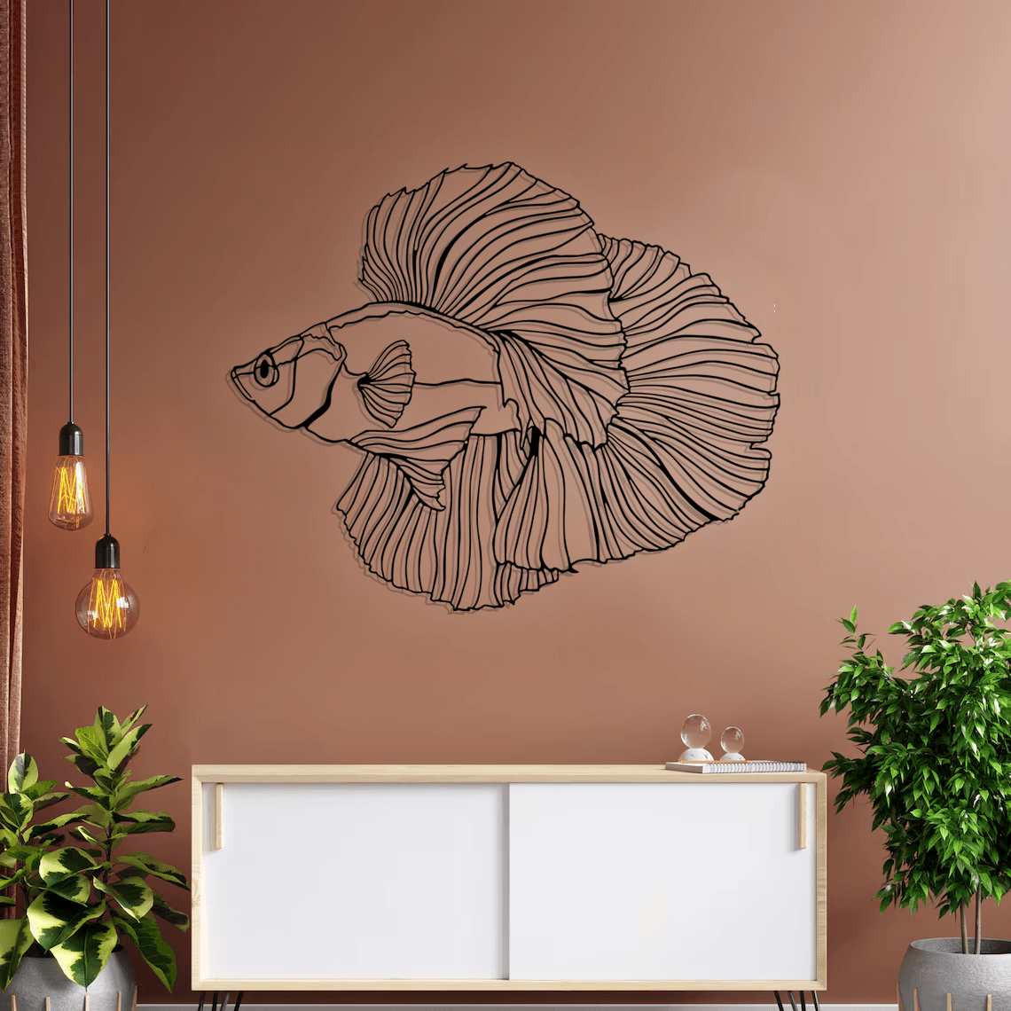 Fish Silhouette Metal Wall Art