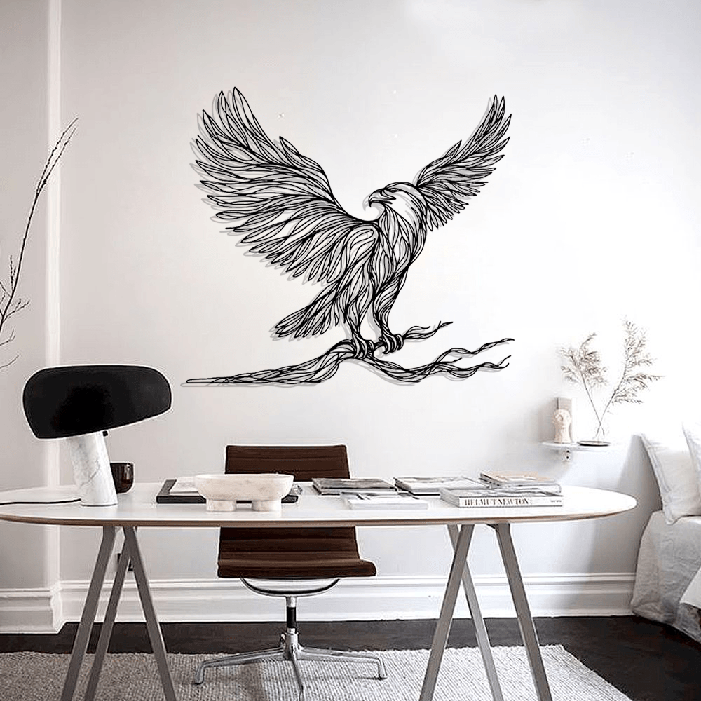 Eagle-Tree Silhouette Metal Wall Art