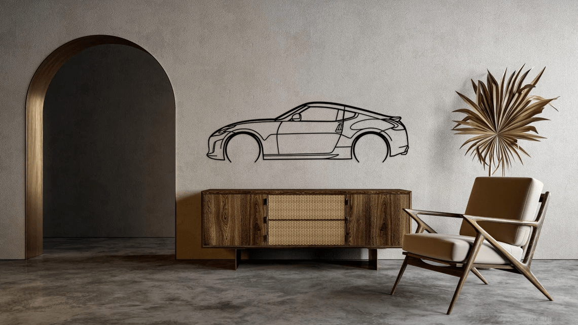 370Z Detailed Silhouette Metal Wall Art