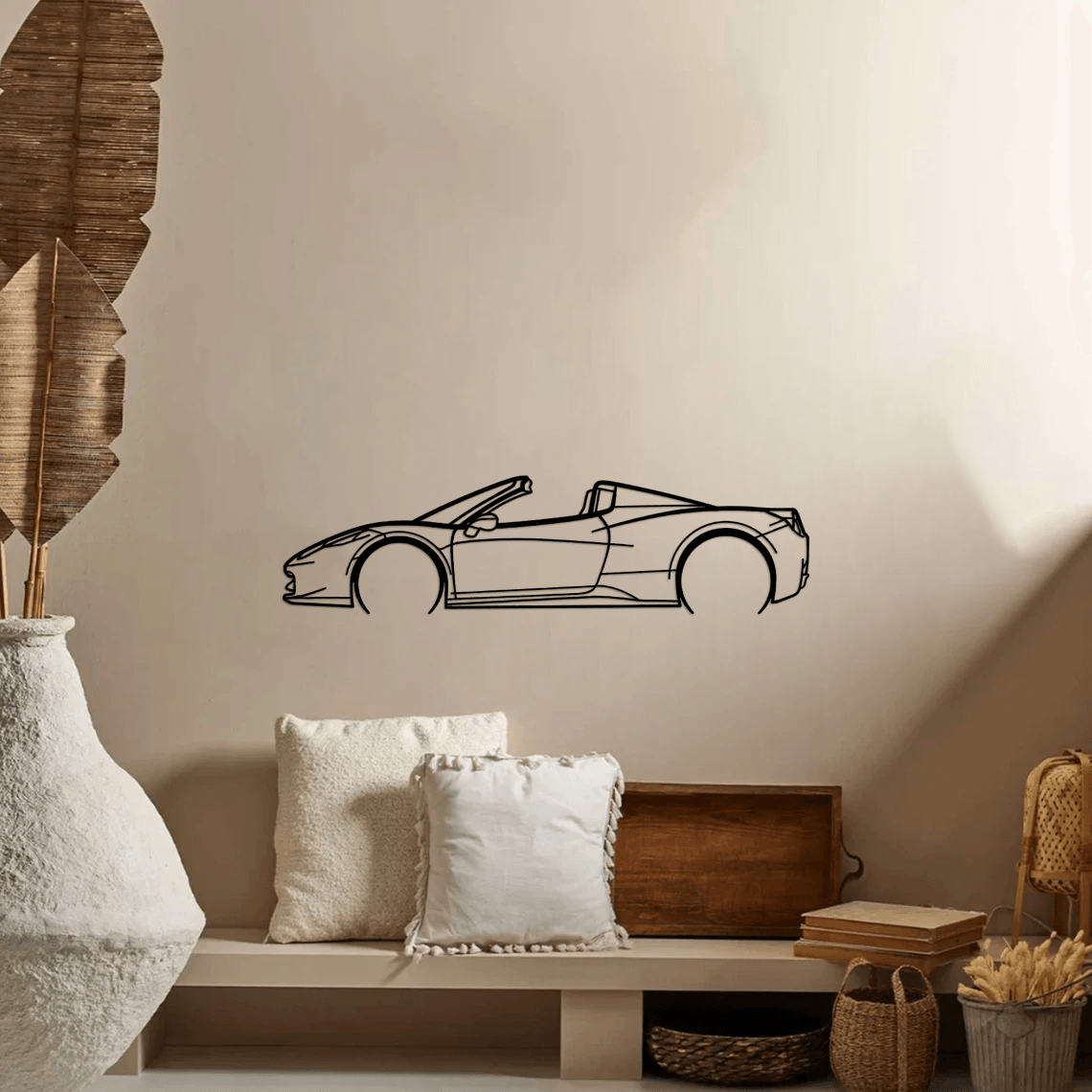 458 Spider 2015 cabrio Silhouette Metal Wall Art