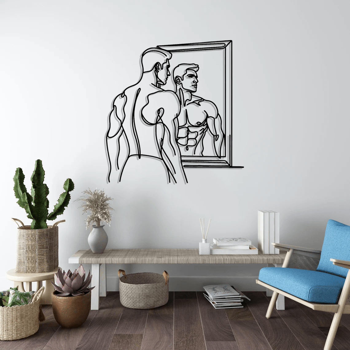 Man Body Silhouette Metal Wall Art