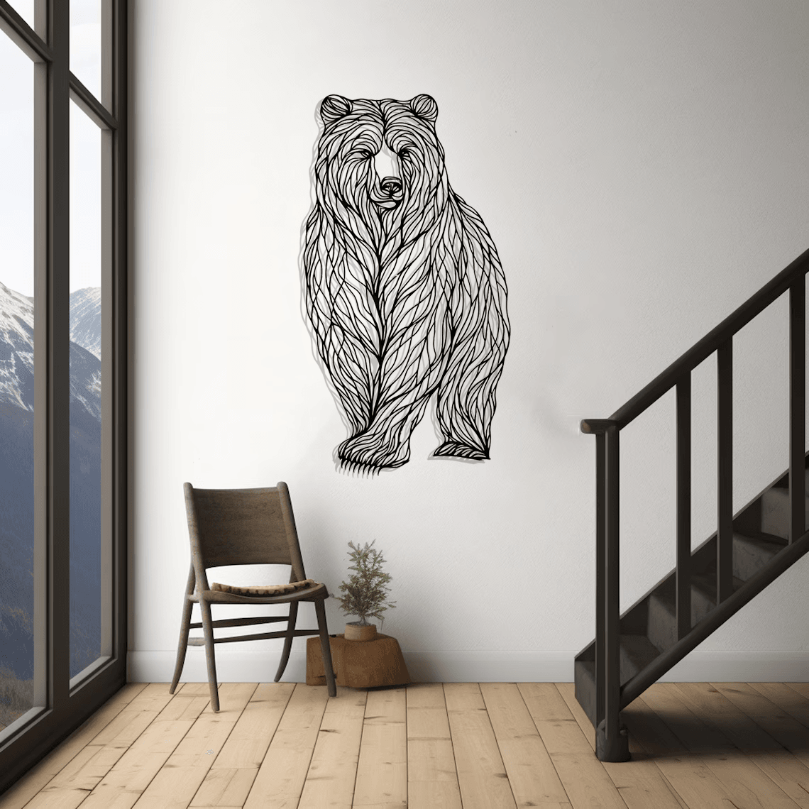 Bear Silhouette Metal Wall Art