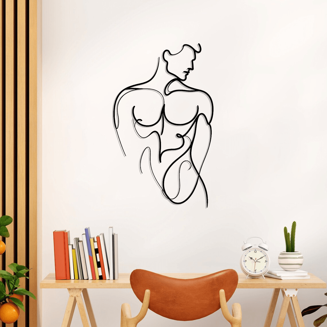 Minimalist Man Body Silhouette Metal Wall Art