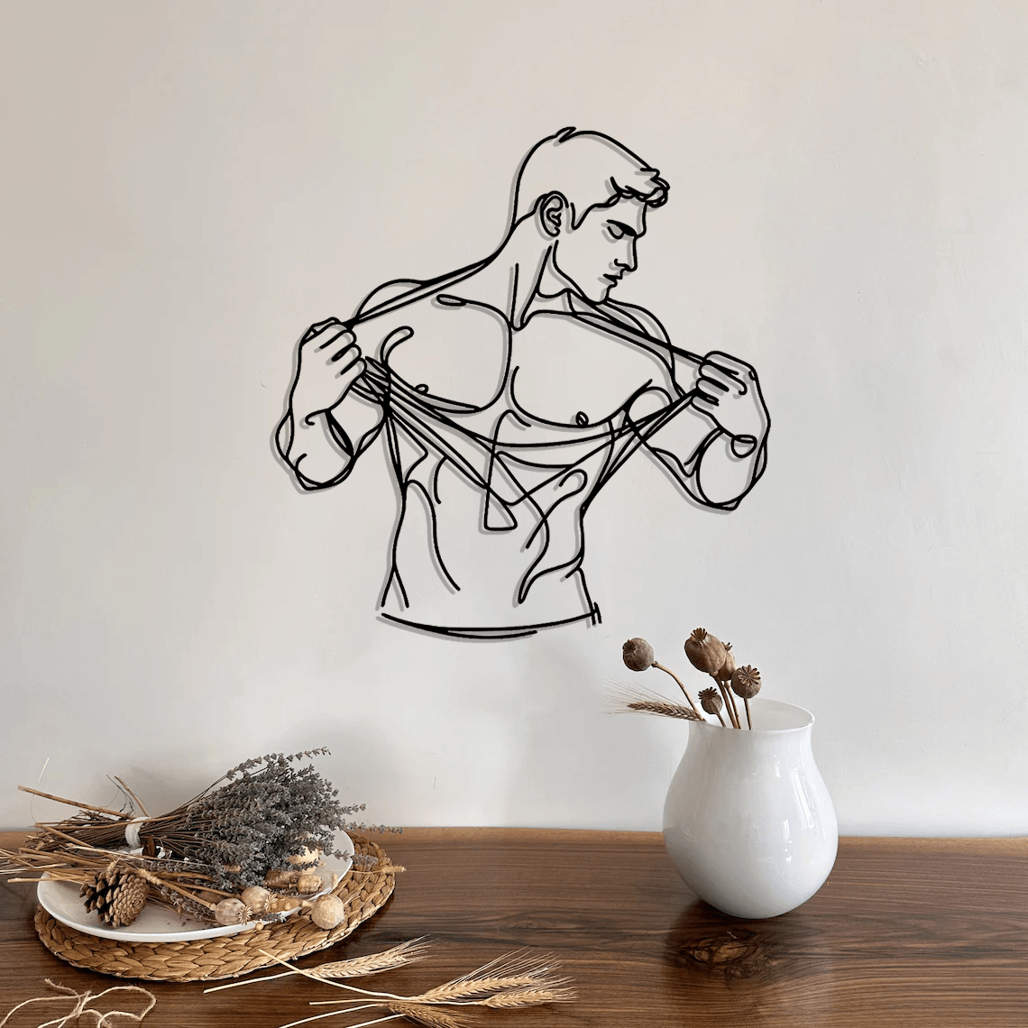 Nude Man Body Silhouette Metal Wall Art