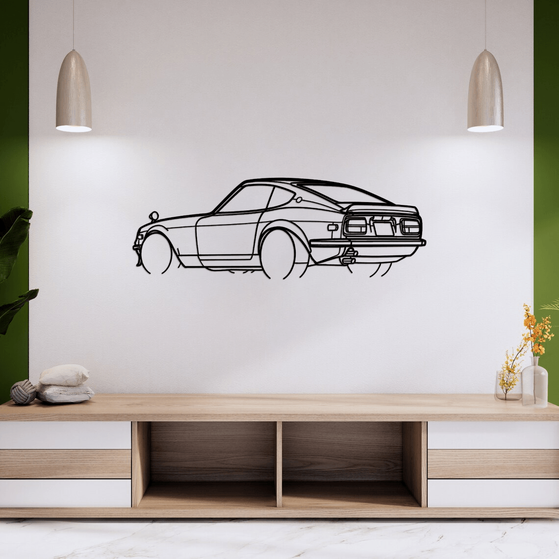 240Z 1972 Angle Silhouette Metal Wall Art