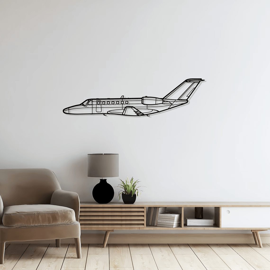 Cessna 525B CJ3 Silhouette Metal Wall Art