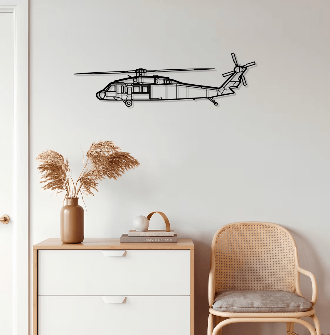 UH-60L Black Hawk Silhouette Metal Wall Art