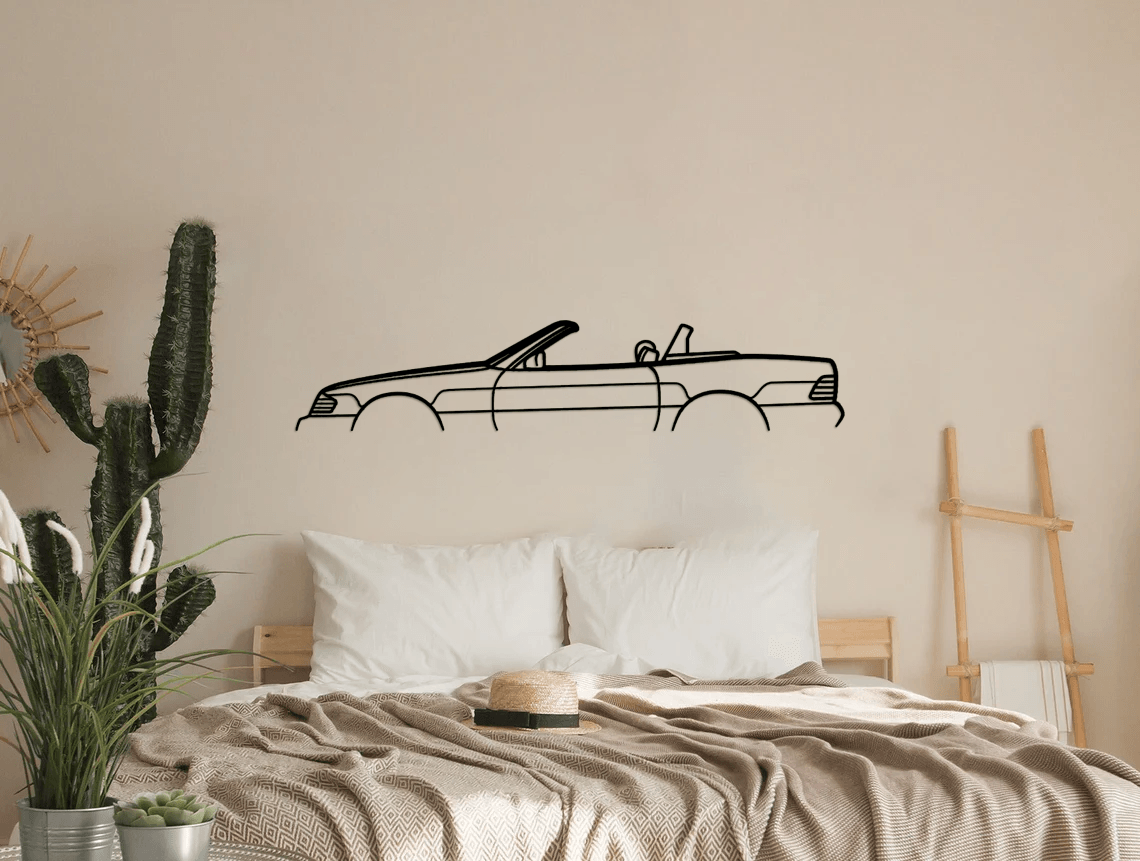 500 SL 1991 Classic Silhouette Metal Wall Art