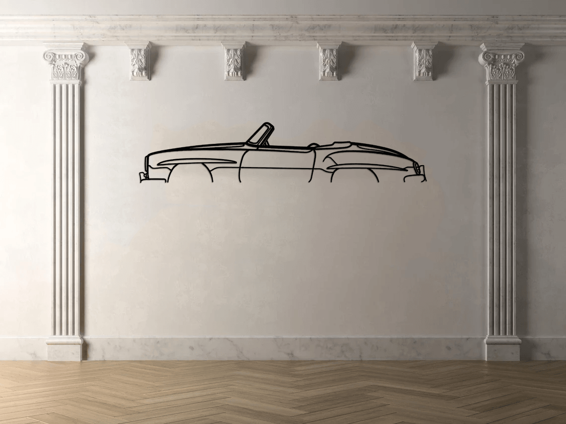 190SL 1958 Classic Silhouette Metal Wall Art