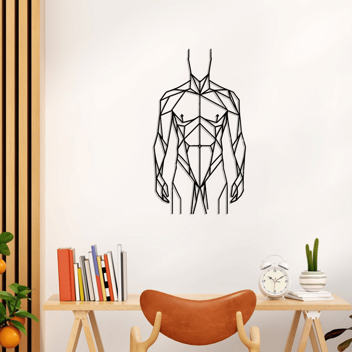 Geometric Male Body Silhouette Metal Wall Art