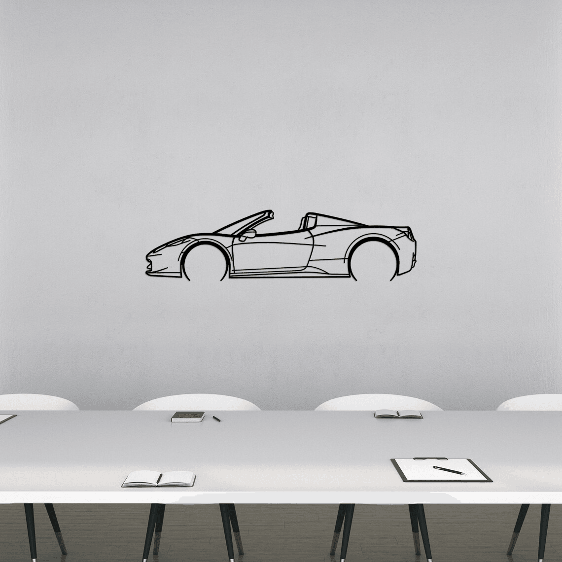 458 Spider 2015 cabrio Silhouette Metal Wall Art