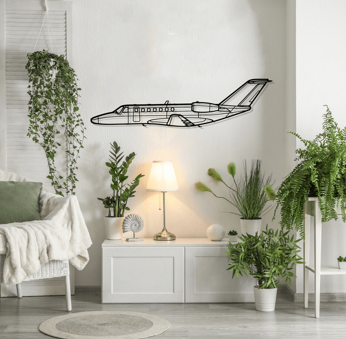 Cessna 525B CJ3 Silhouette Metal Wall Art