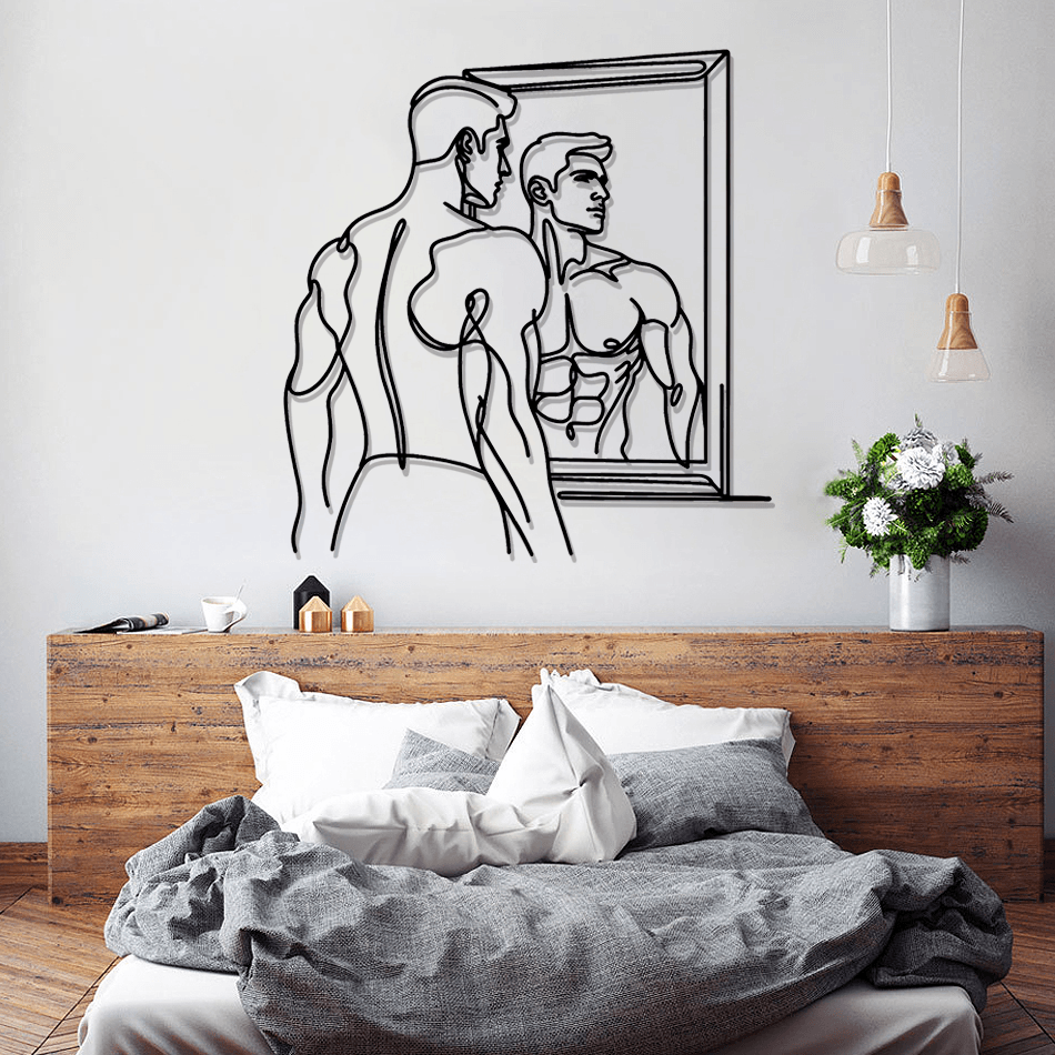 Man Body Silhouette Metal Wall Art