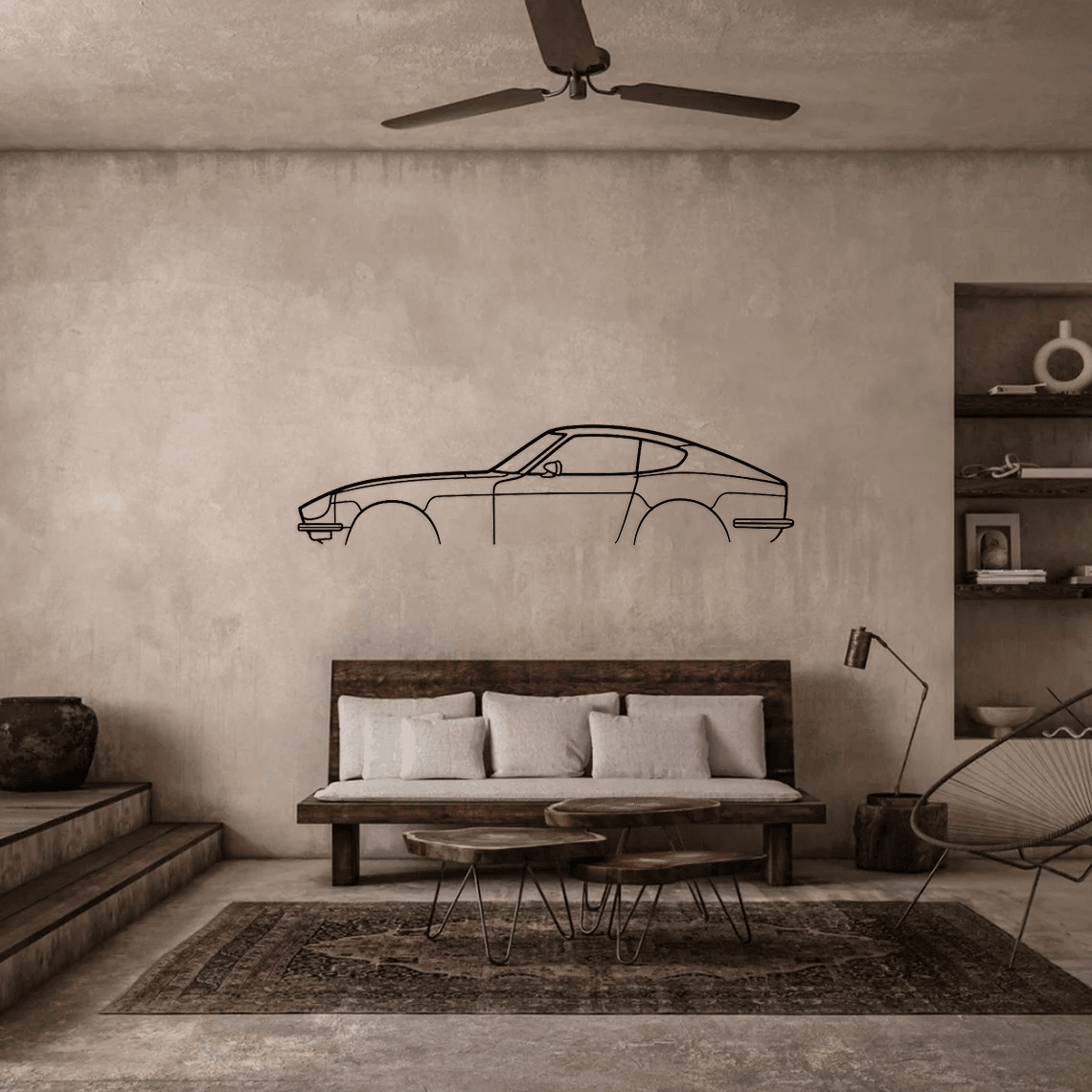 240z 280z Classic Silhouette Metal Wall Art