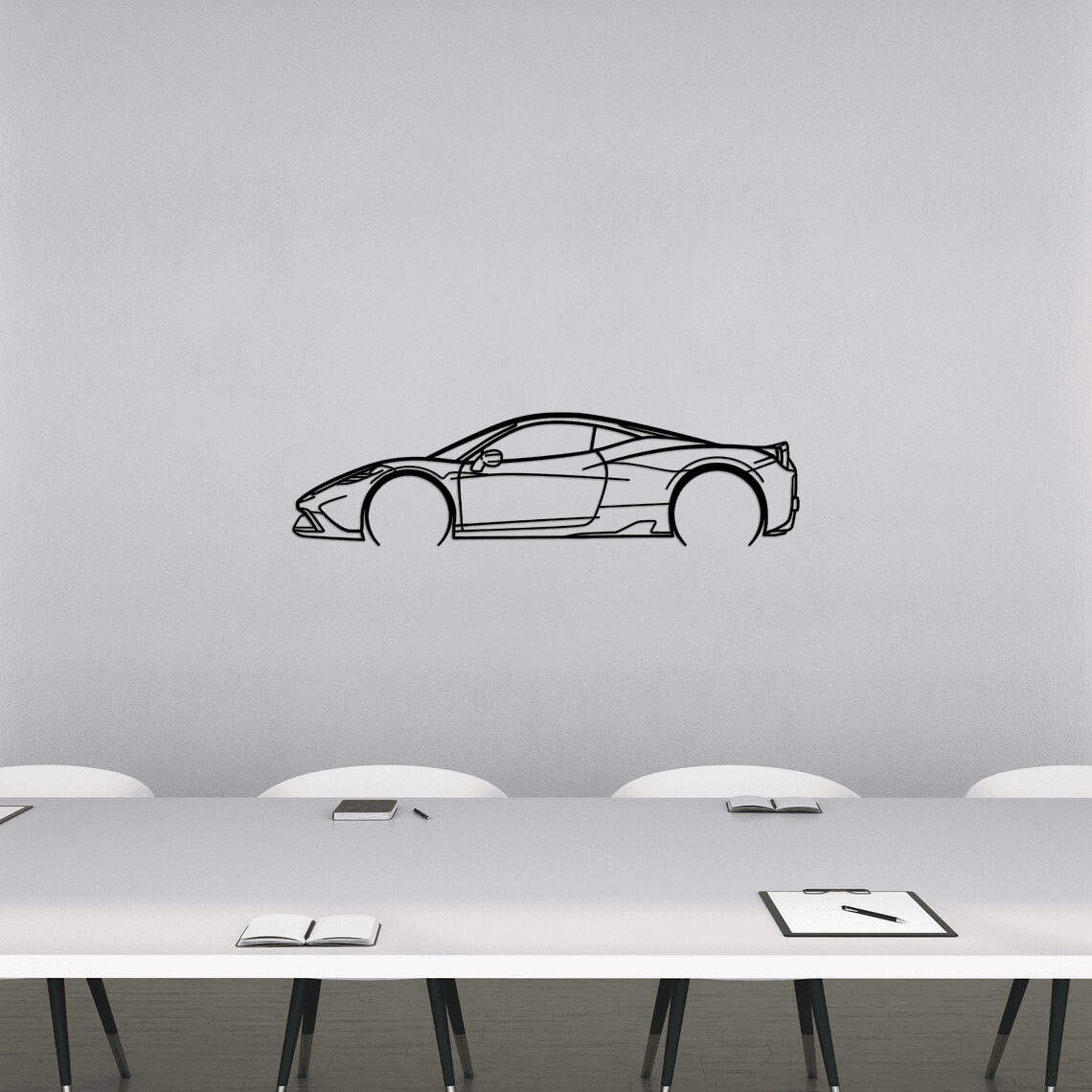 458 Speciale Silhouette Metal Wall Art