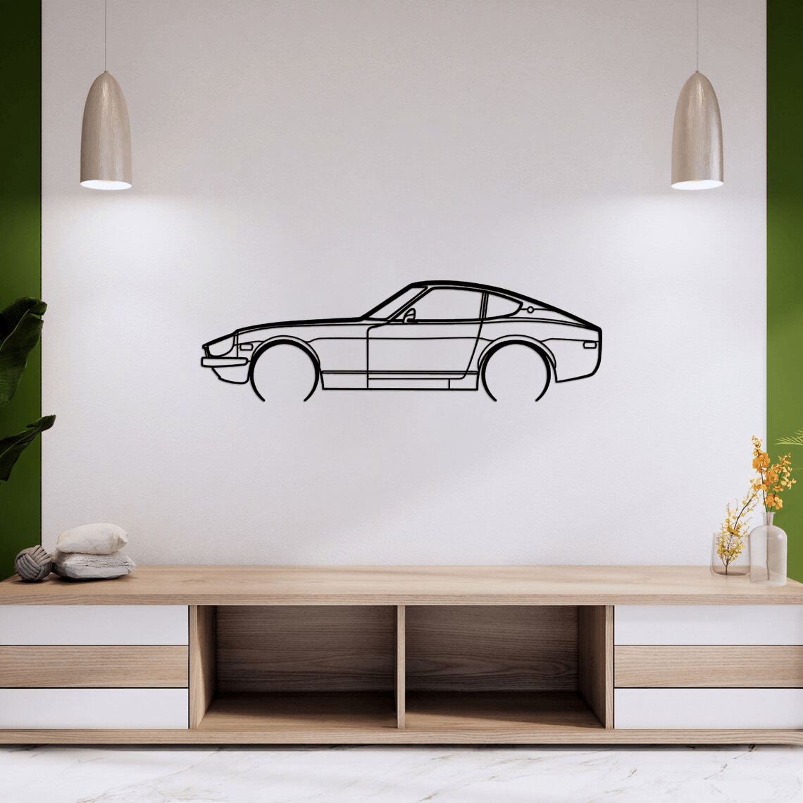 280Z Coupe Detailed Silhouette Metal Wall Art