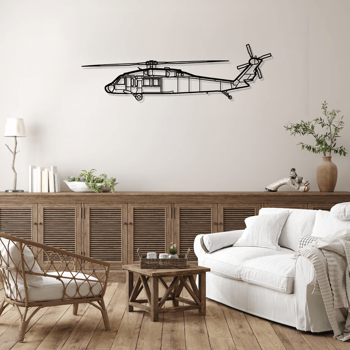 UH-60L Black Hawk Silhouette Metal Wall Art