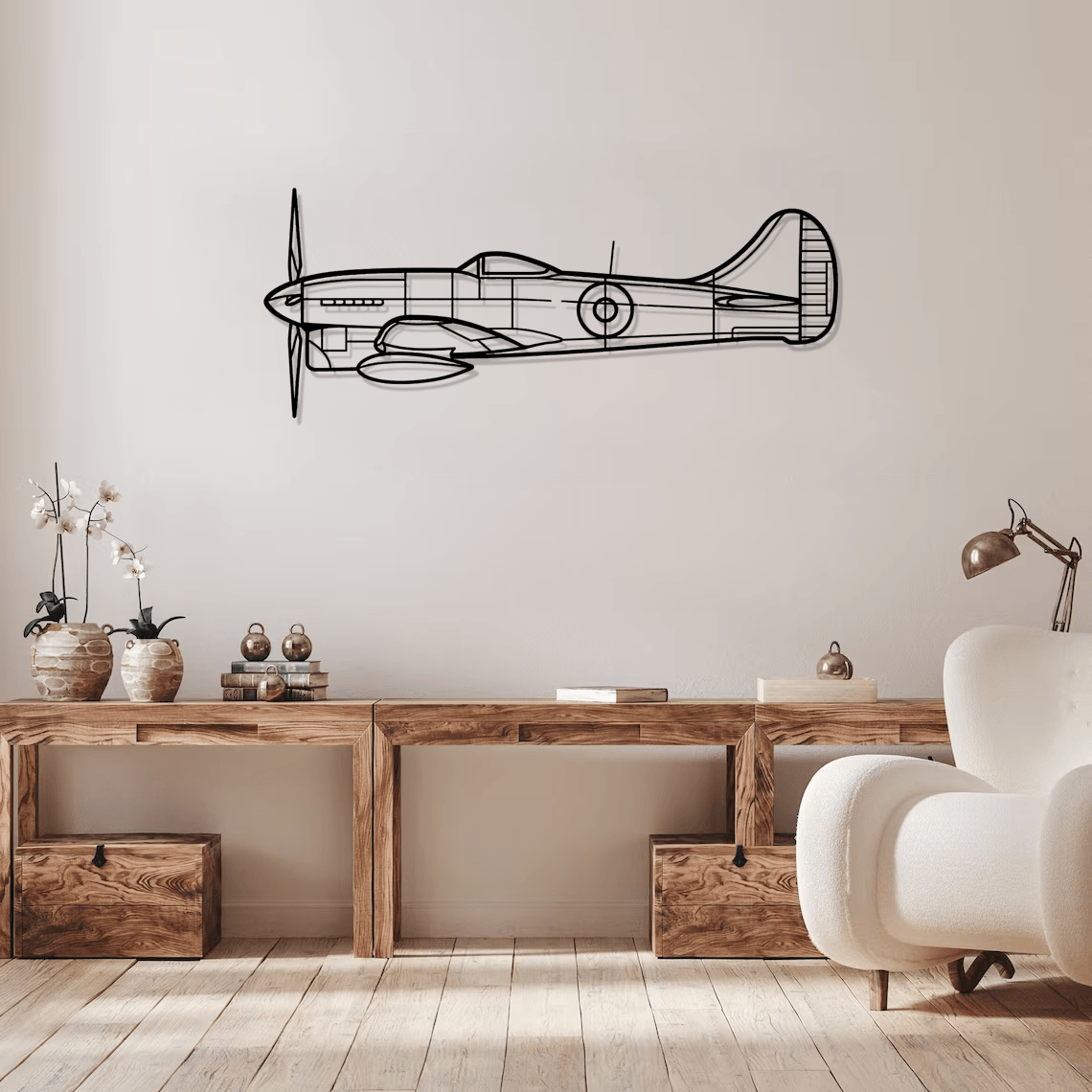 Tempest Mk V Silhouette Metal Wall Art