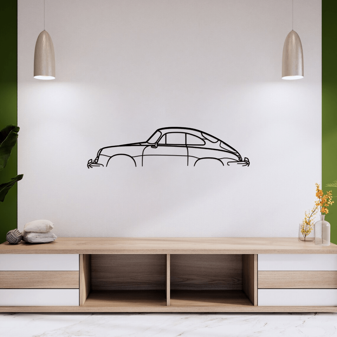 356C Coupe Classic Silhouette Metal Wall Art