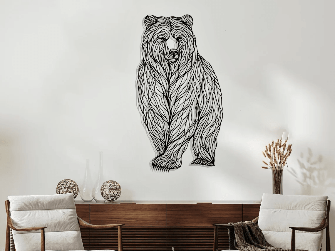 Bear Silhouette Metal Wall Art