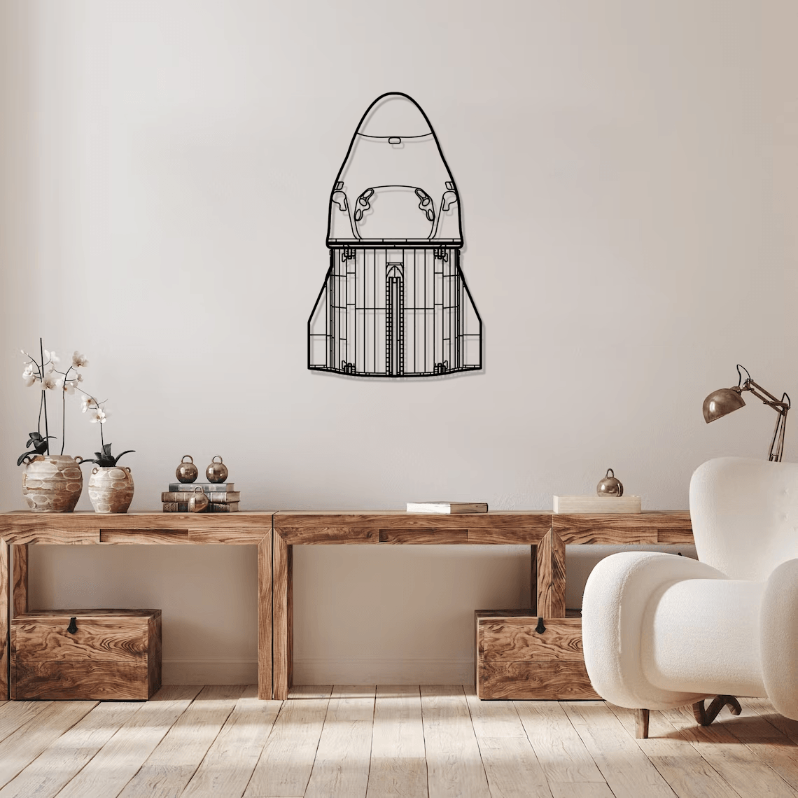 SpaceX Dragon Silhouette Metal Wall Art