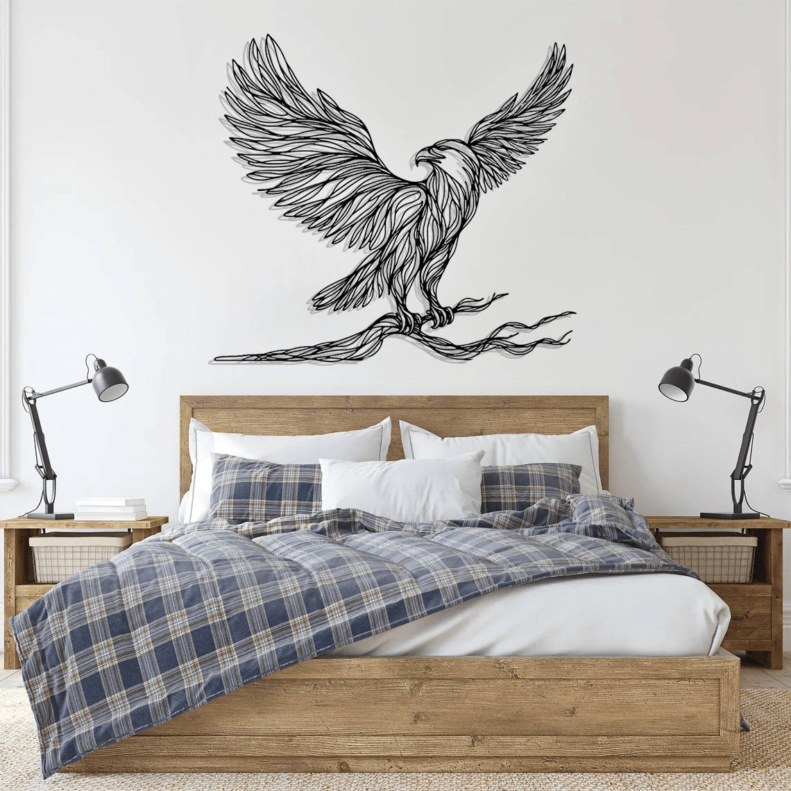 Eagle-Tree Silhouette Metal Wall Art