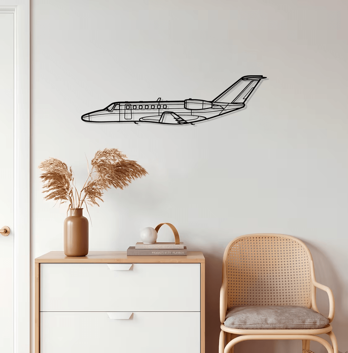 Cessna 525B CJ3 Silhouette Metal Wall Art