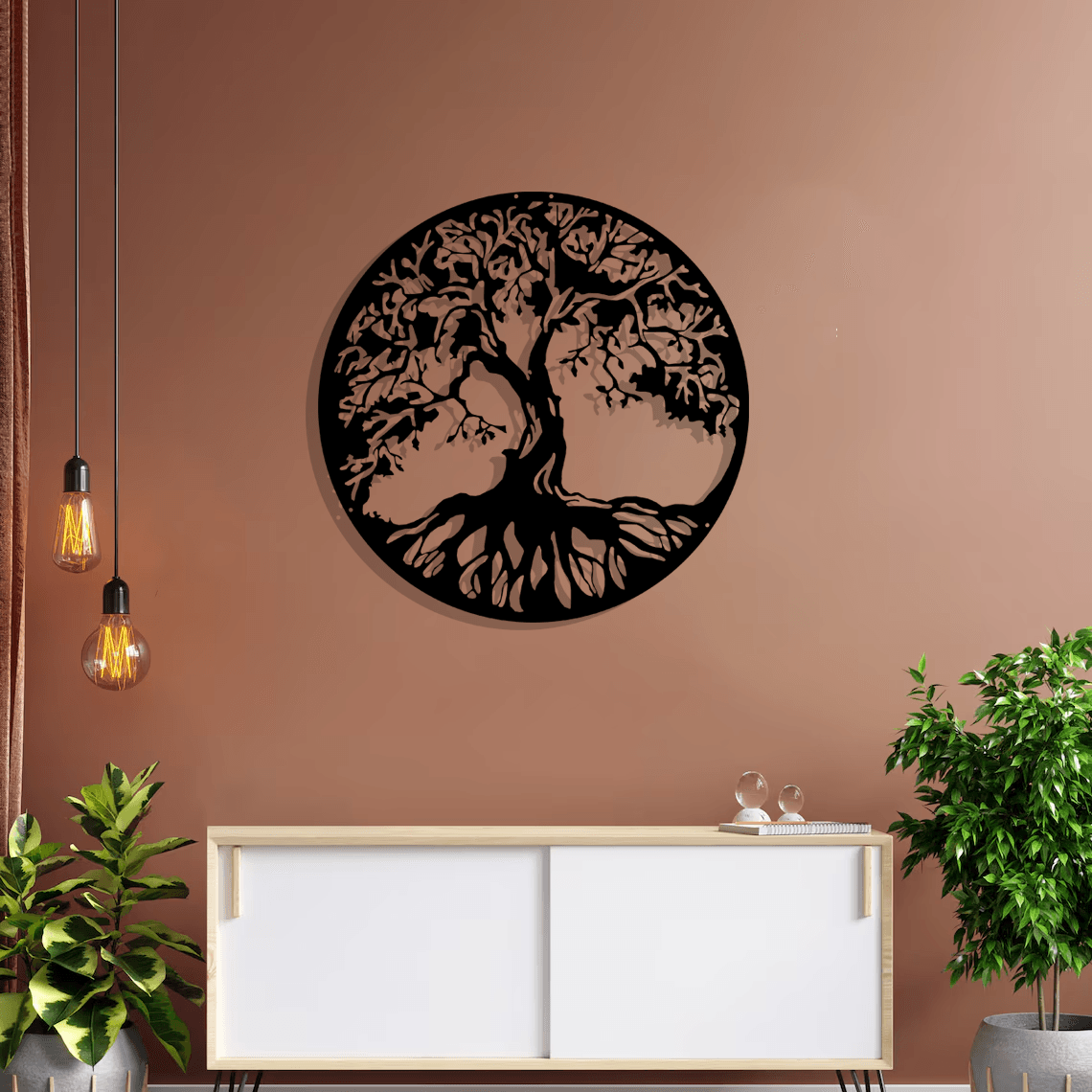 Tree Of Life Silhouette Metal Wall Art