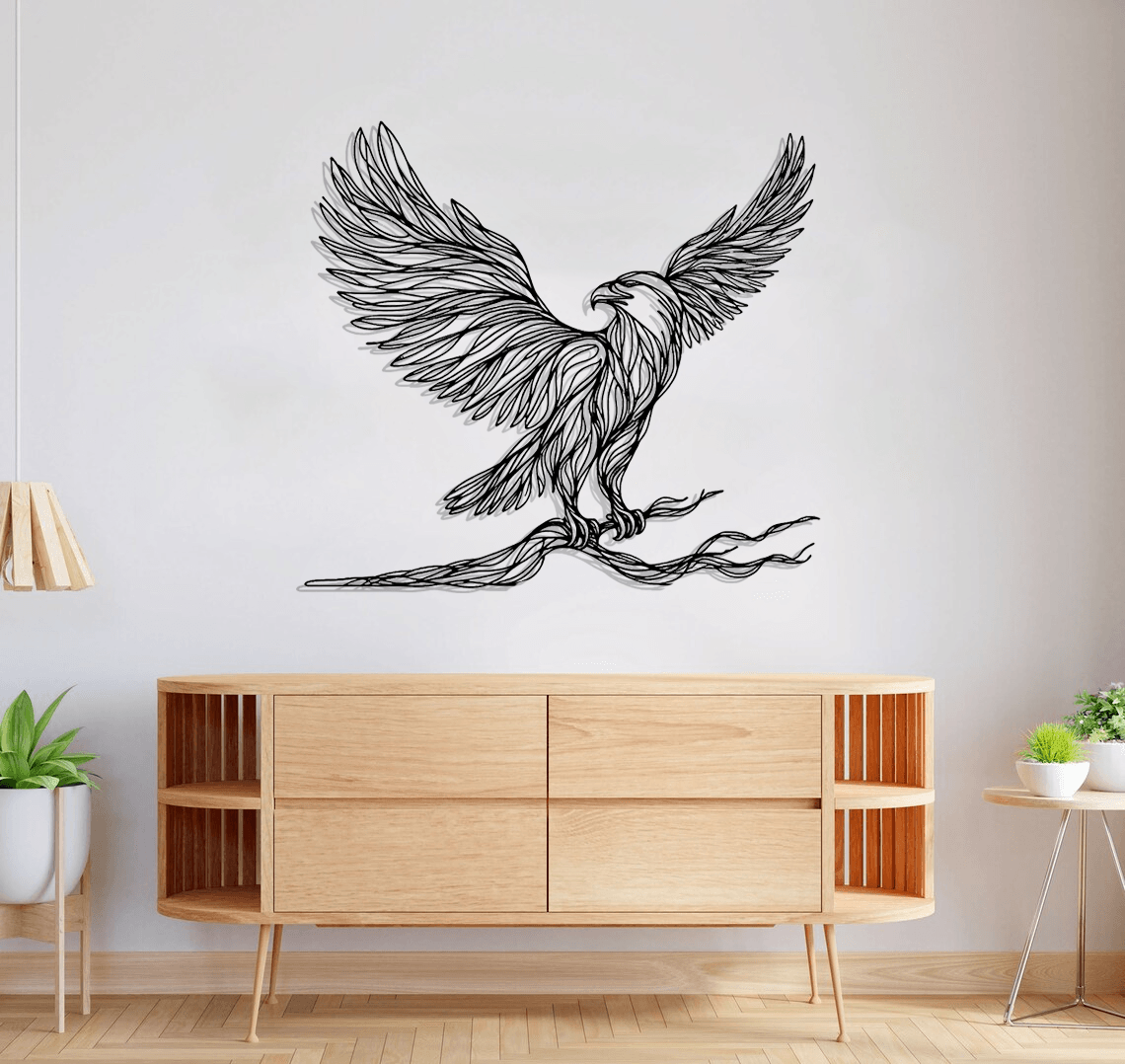 Eagle-Tree Silhouette Metal Wall Art