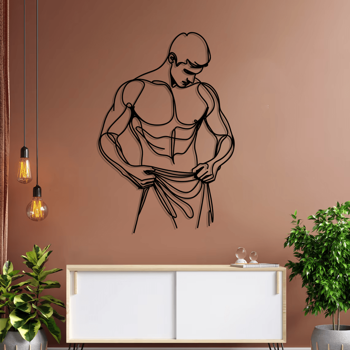 Man Body Silhouette Metal Wall Art