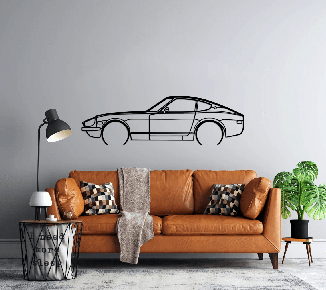 280Z Coupe Detailed Silhouette Metal Wall Art