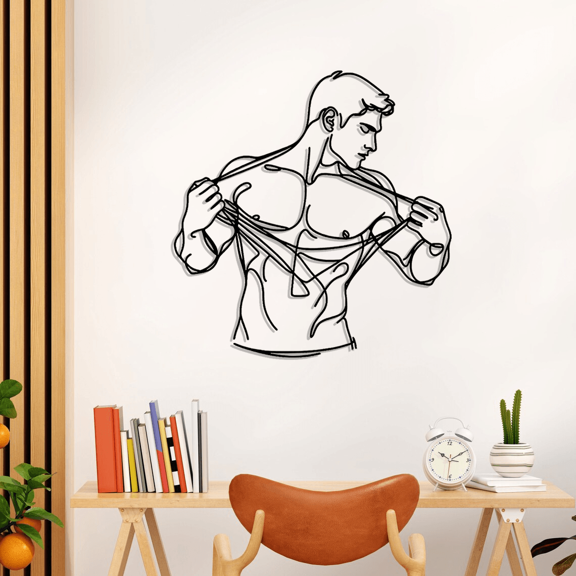 Nude Man Body Silhouette Metal Wall Art