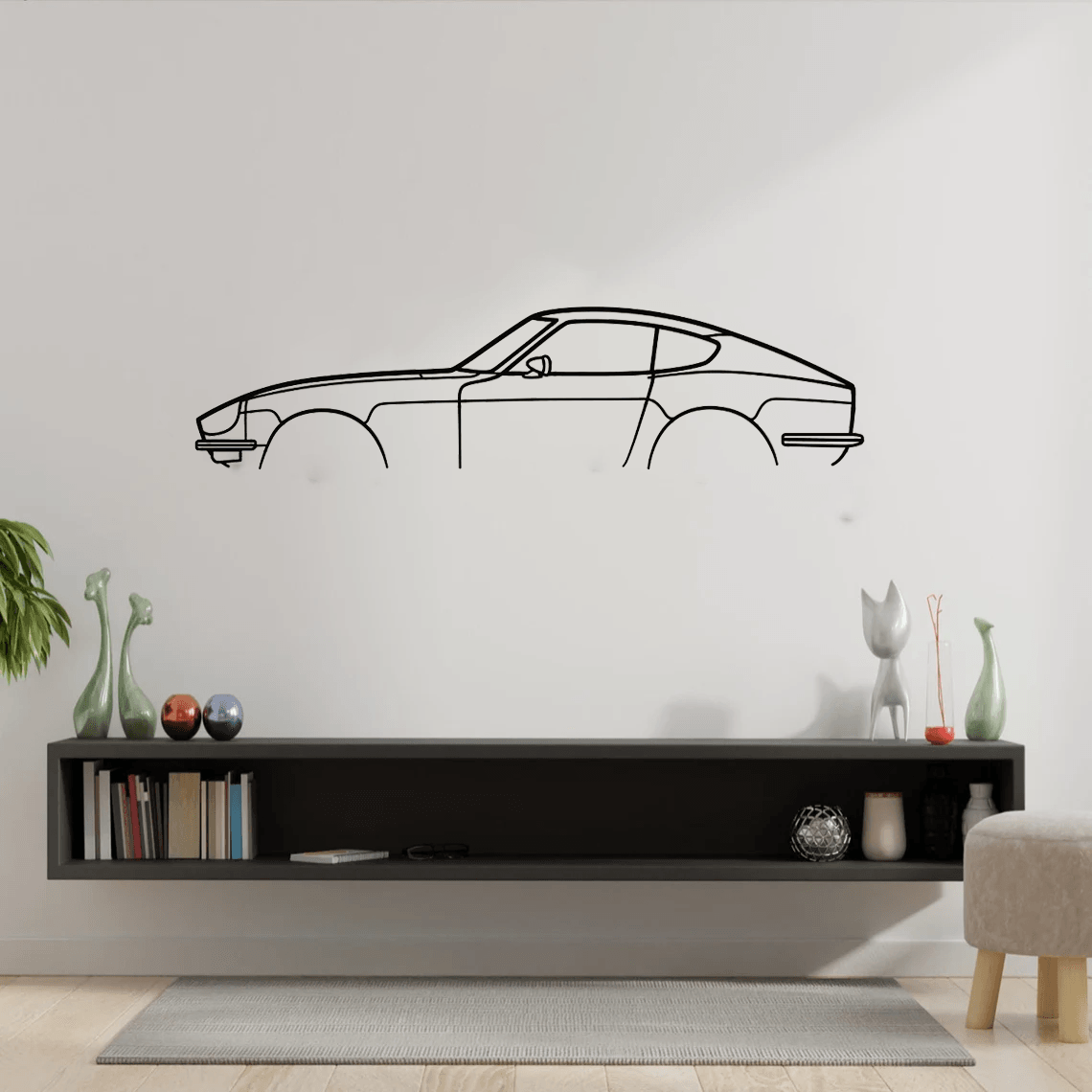 240z 280z Classic Silhouette Metal Wall Art