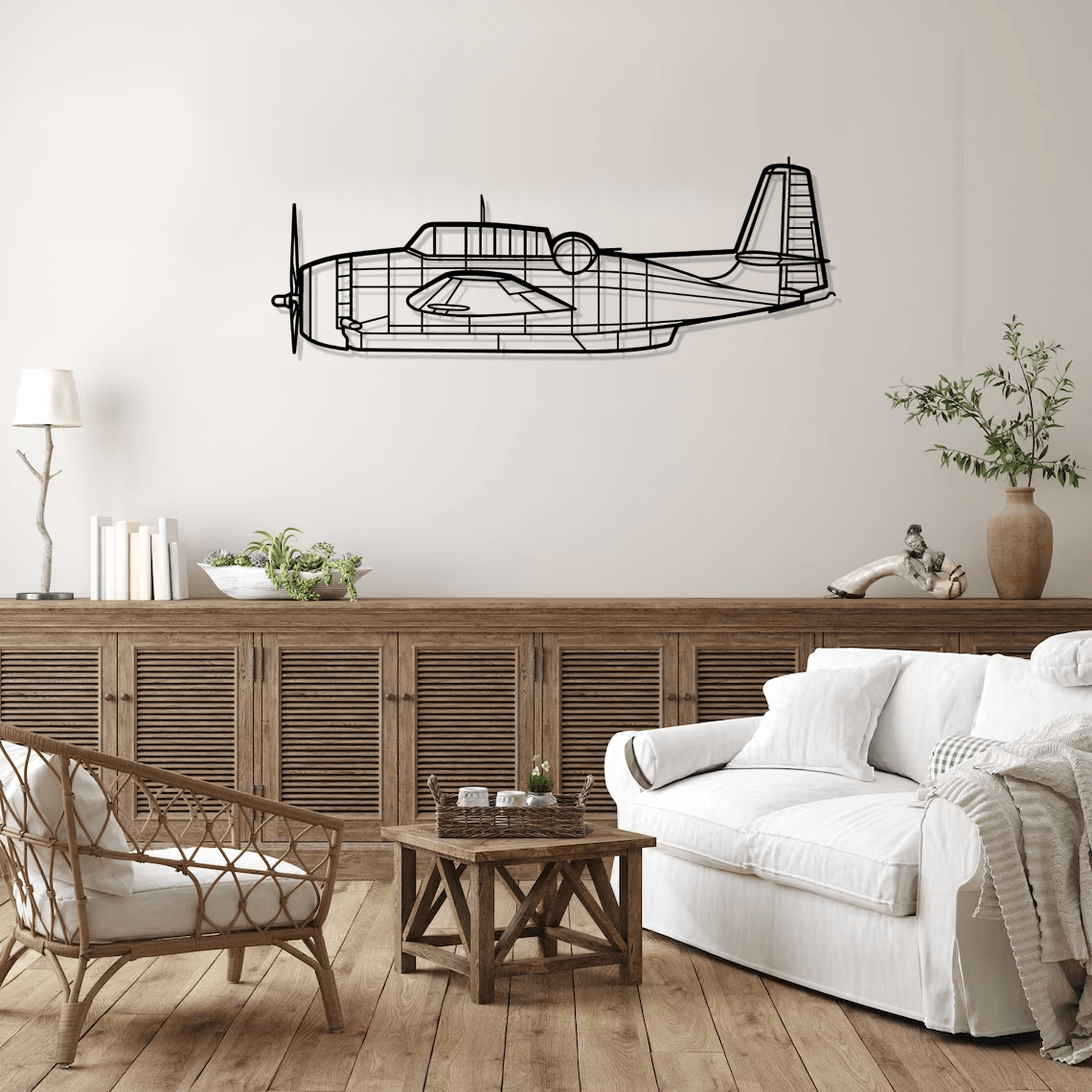 TBM-3N Avenger Silhouette Metal Wall Art