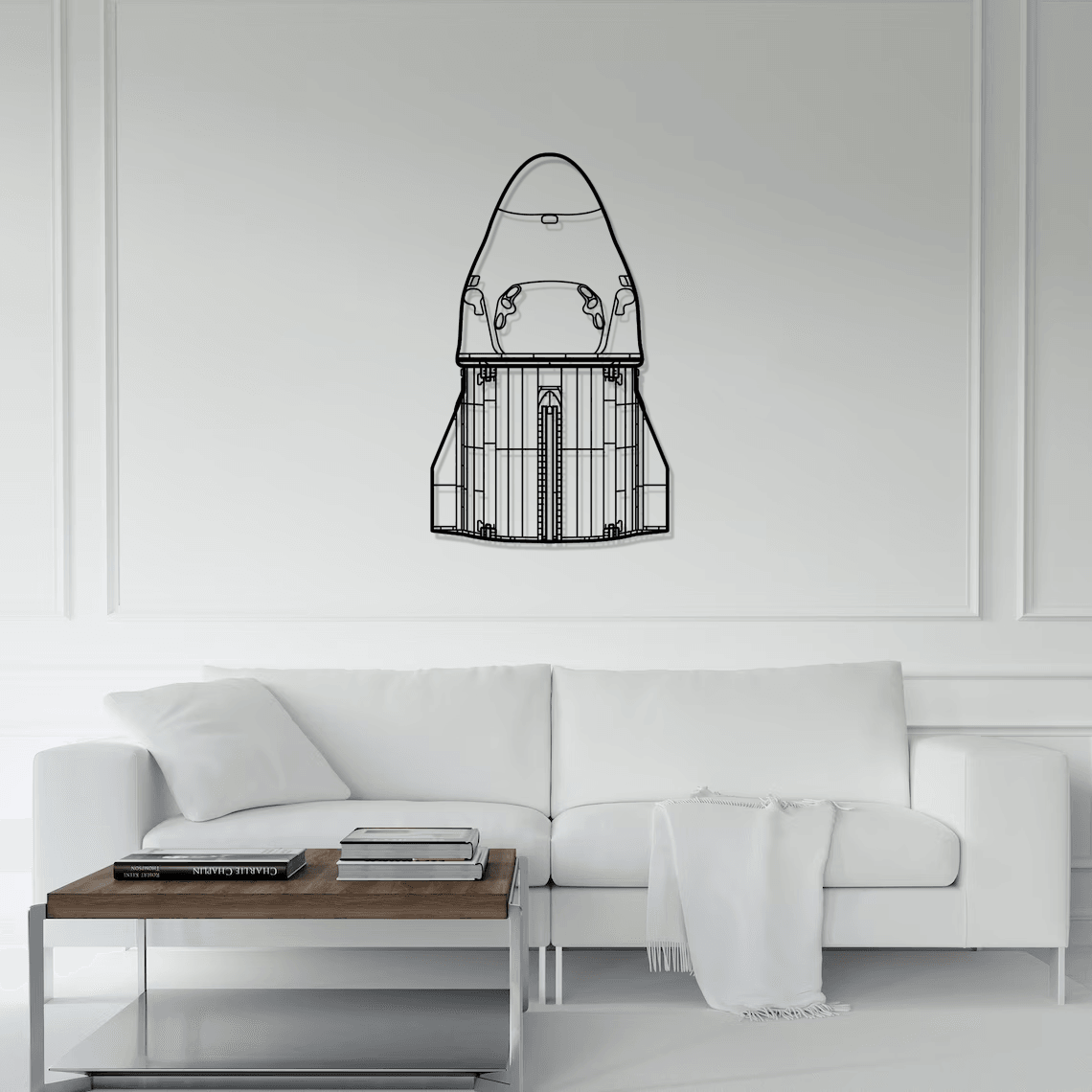 SpaceX Dragon Silhouette Metal Wall Art