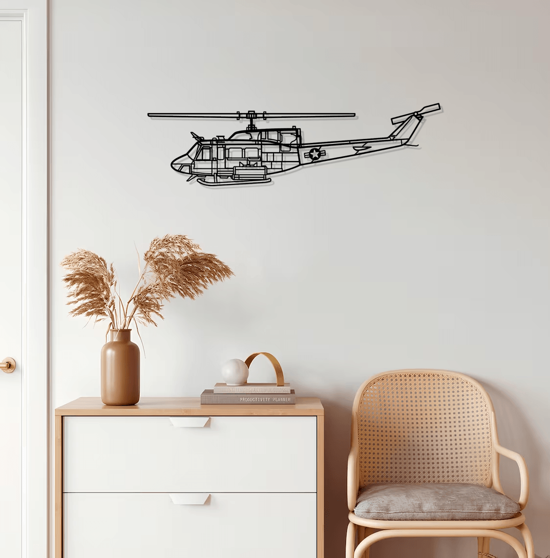 UH-1N Huey Silhouette Metal Wall Art