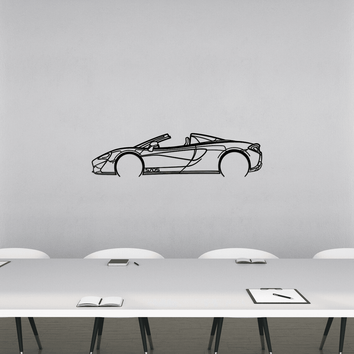 570S Convertible Detailed Silhouette Metal Wall Art