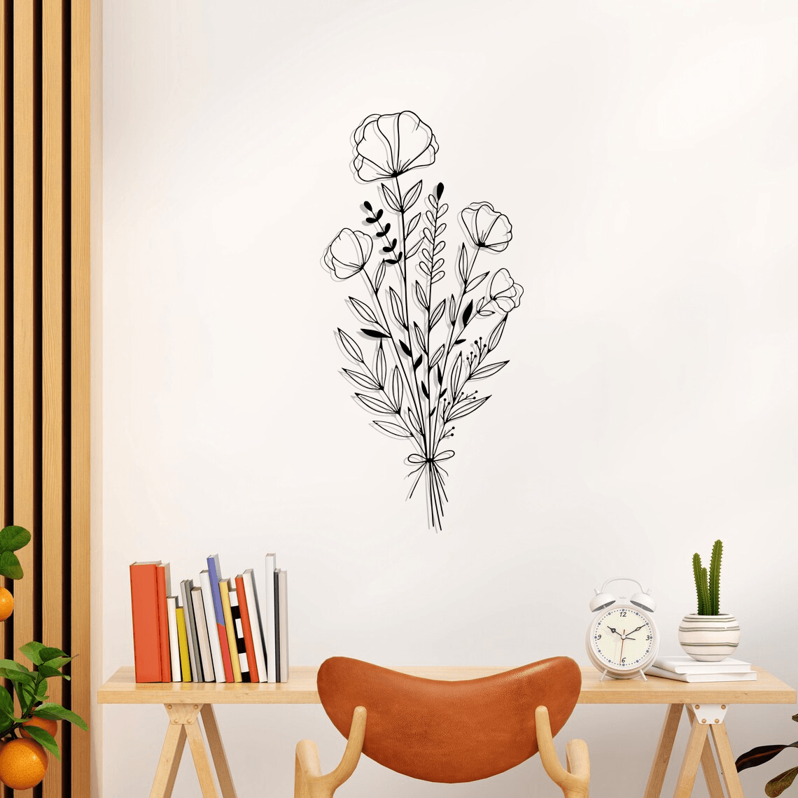 Floral Silhouette Metal Wall Art