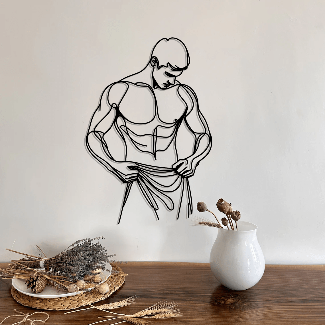 Man Body Silhouette Metal Wall Art