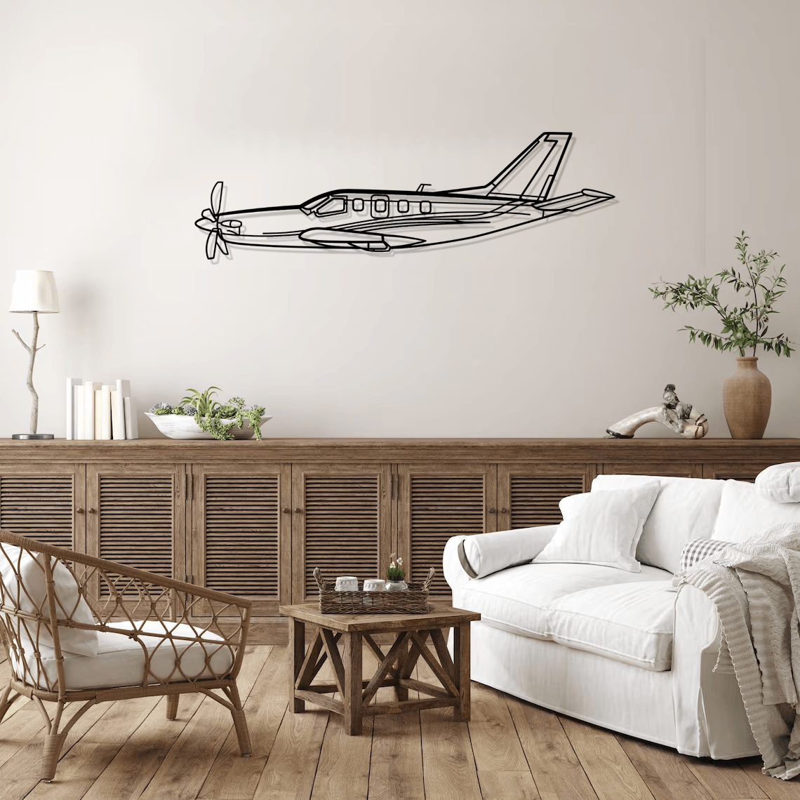 SOCATA TBM Silhouette Metal Wall Art